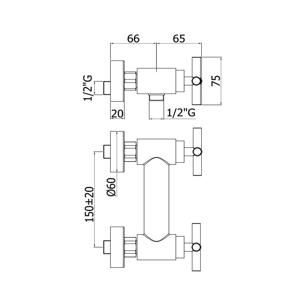 Gruppo doccia esterno a parete serie Quattro modello QTV168CR cromo Paffoni by CeramicStore | Lo specialista del tuo bagno