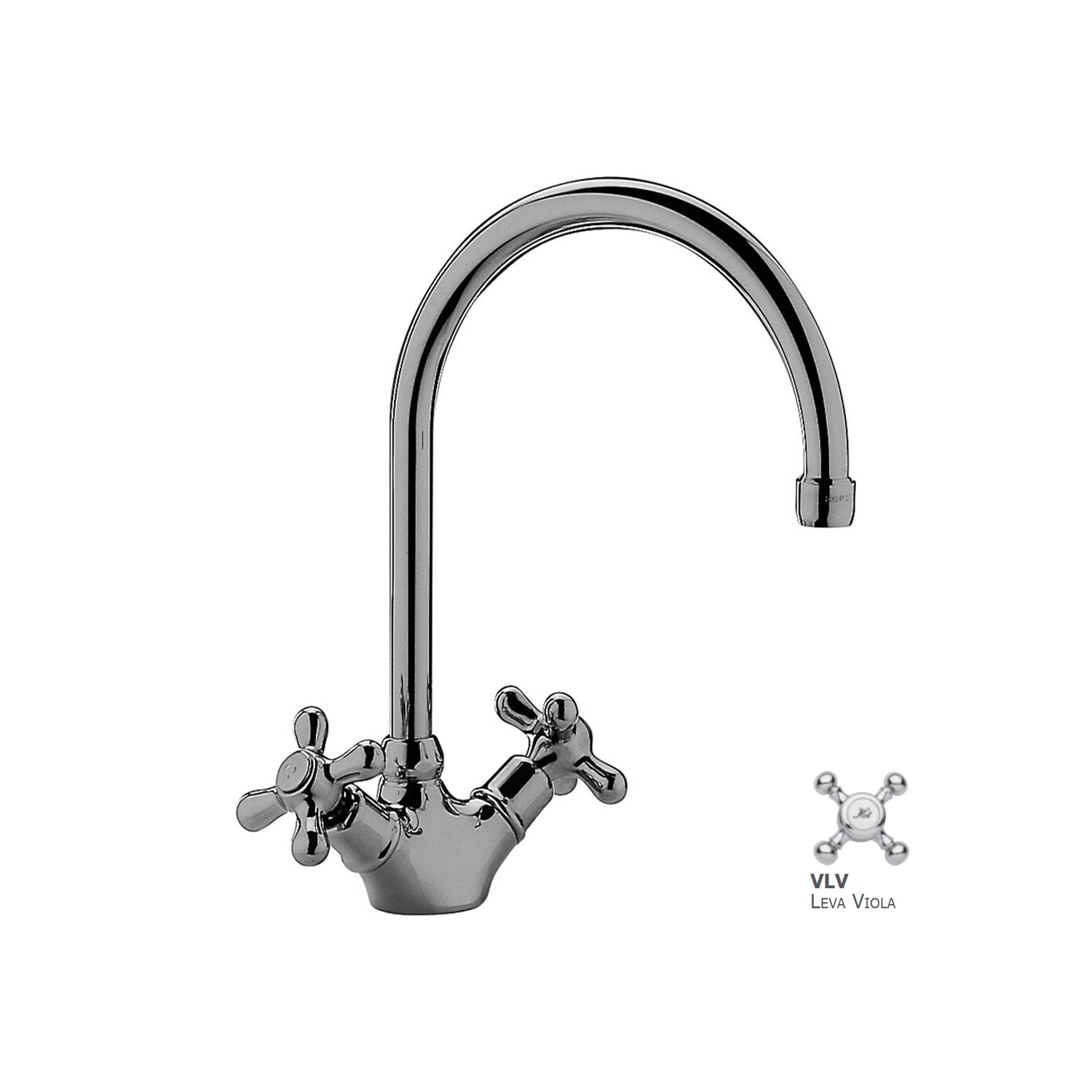 Miscelatore lavello monoforo con canna orientabile a ombrello Paffoni serie Viola - Cromato by CeramicStore | Lo specialista del tuo bagno