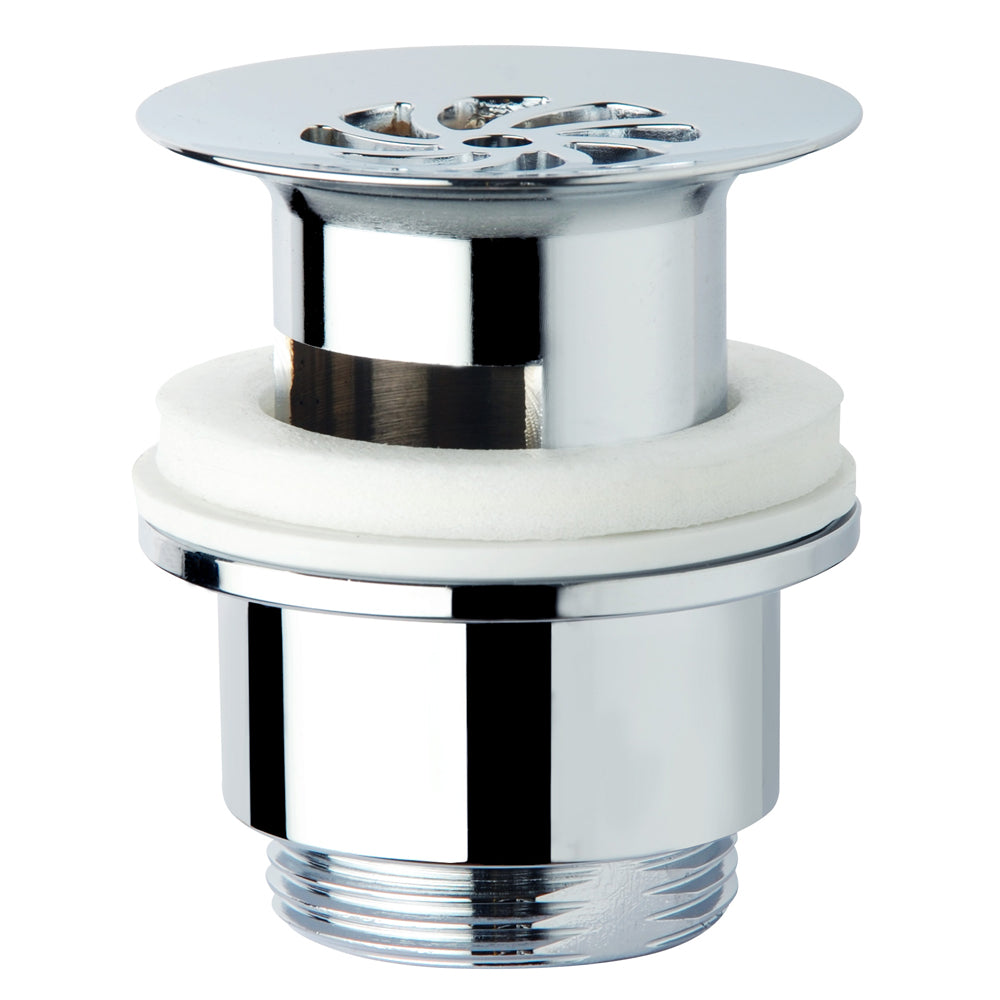 Piletta a scarico libero in ottone cromato per lavabo e bidet con troppo pieno by CeramicStore | Lo specialista del tuo bagno