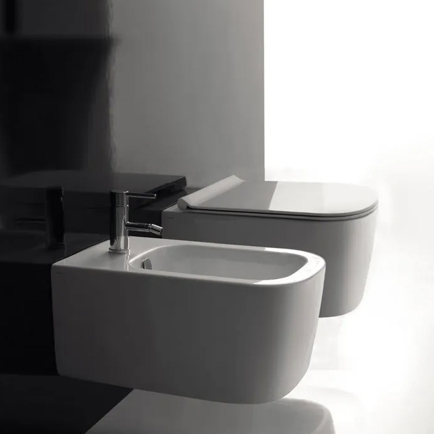 Bidet Sospeso monoforo 55x35 cm serie MEG11PRO di Ceramica Galassia