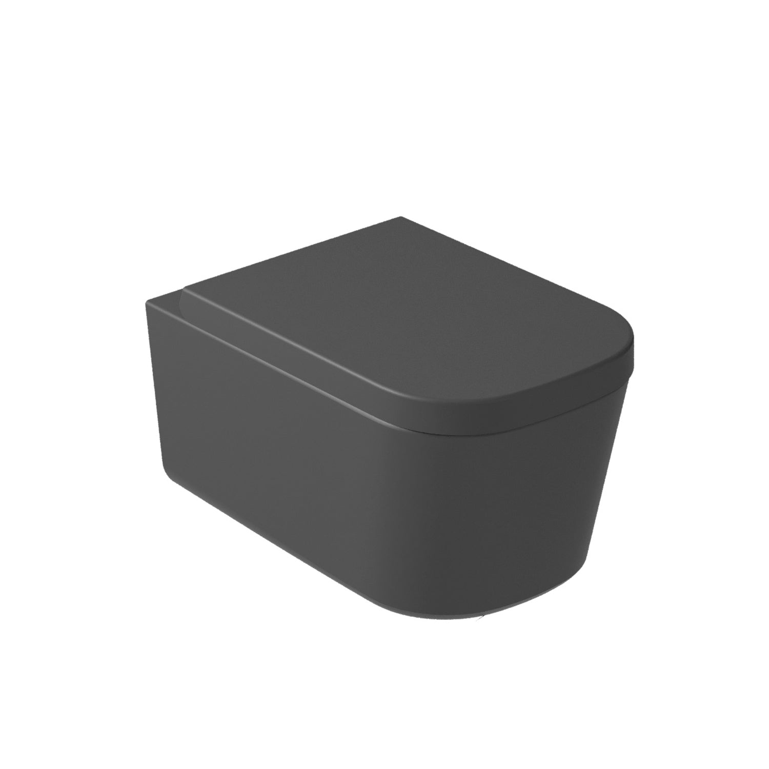 Coppia di sanitari sospesi 55x35 cm serie MEG11PRO di Galassia con sedile avvolgente soft close- Nero Opaco