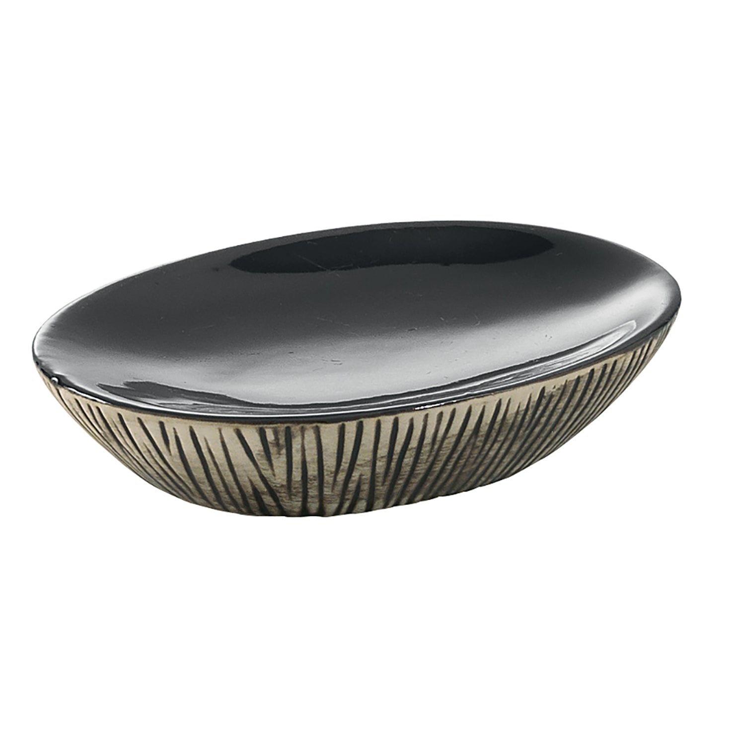 Portasapone in ceramica Gedy serie Naomi - Nero