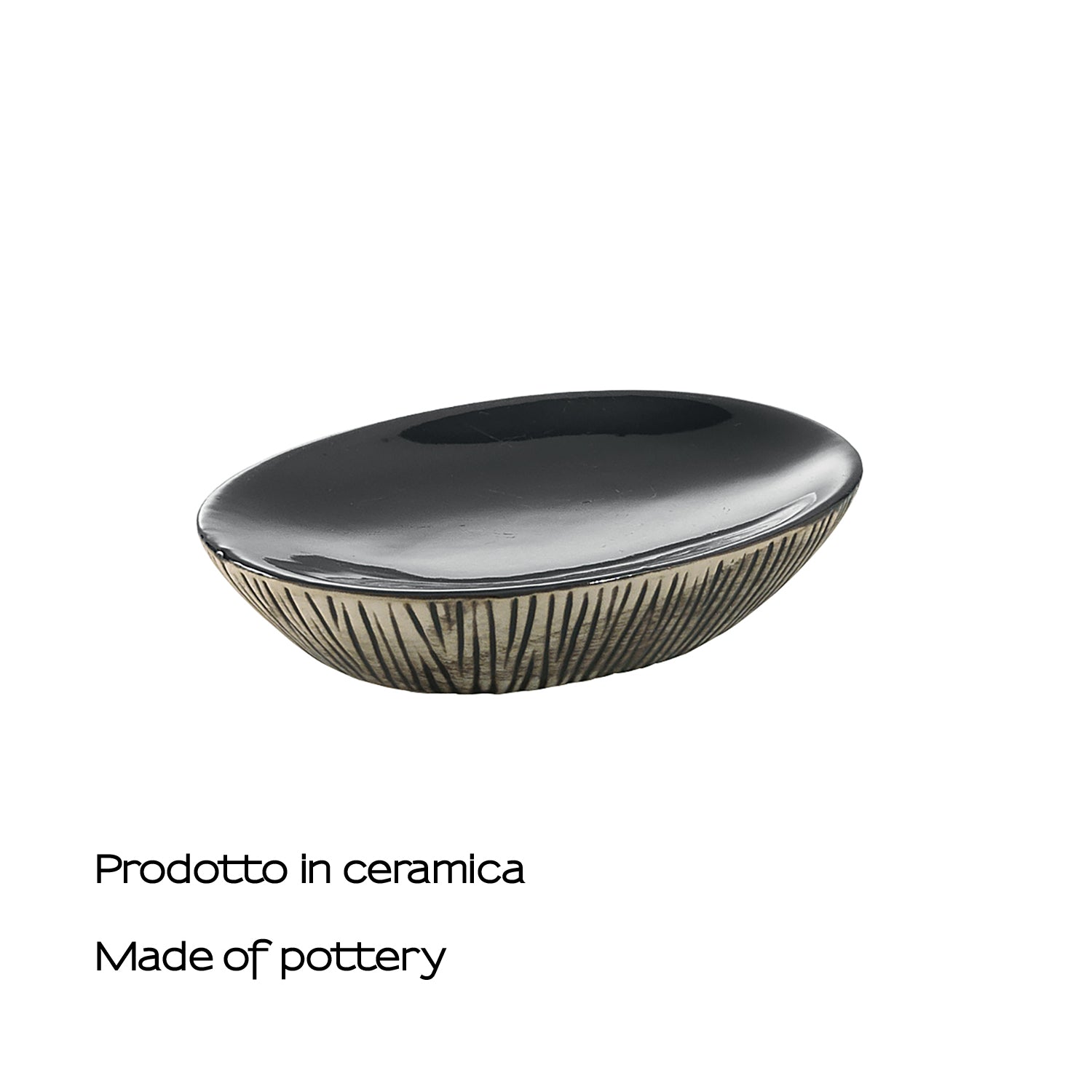 Portasapone in ceramica Gedy serie Naomi - Nero