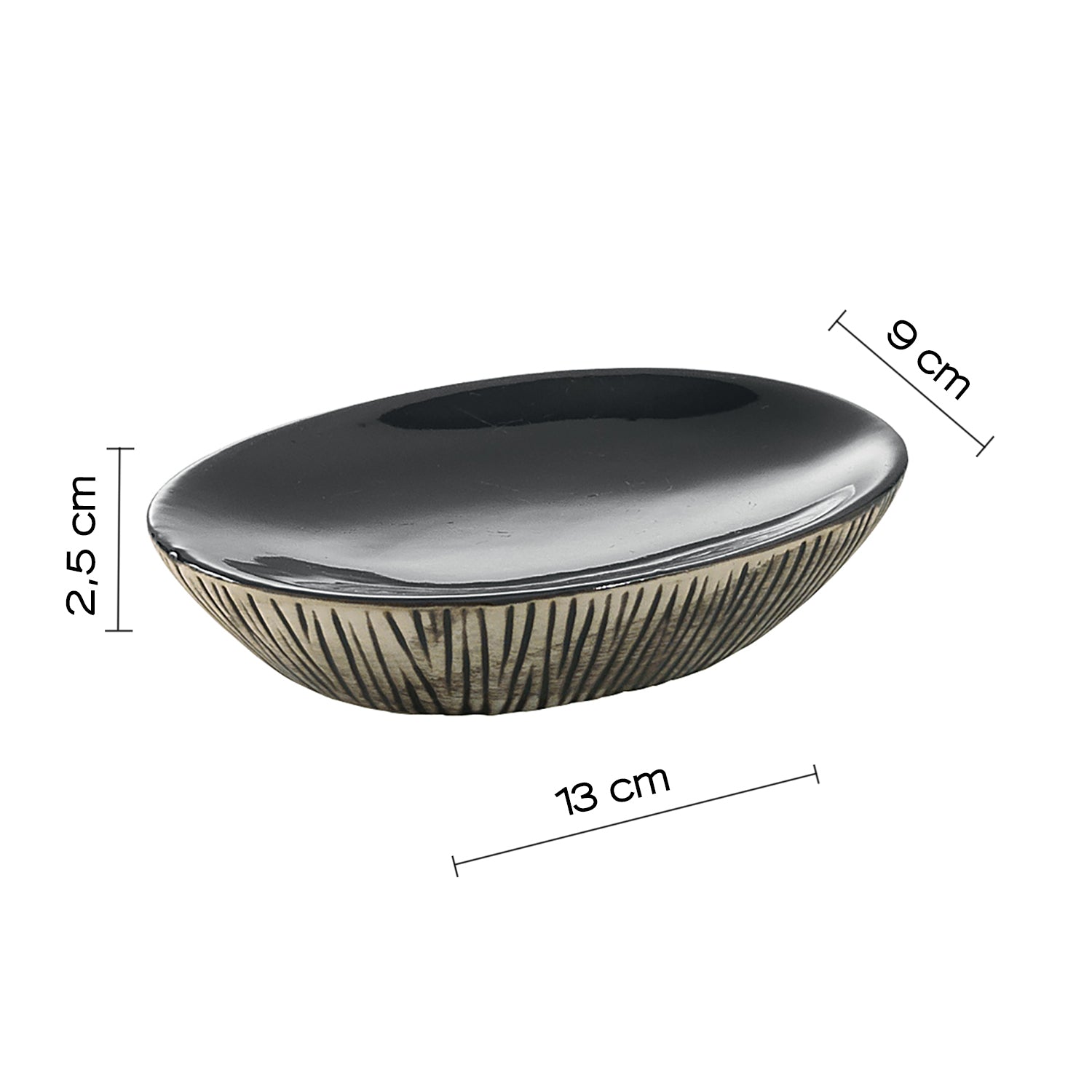 Portasapone in ceramica Gedy serie Naomi - Nero