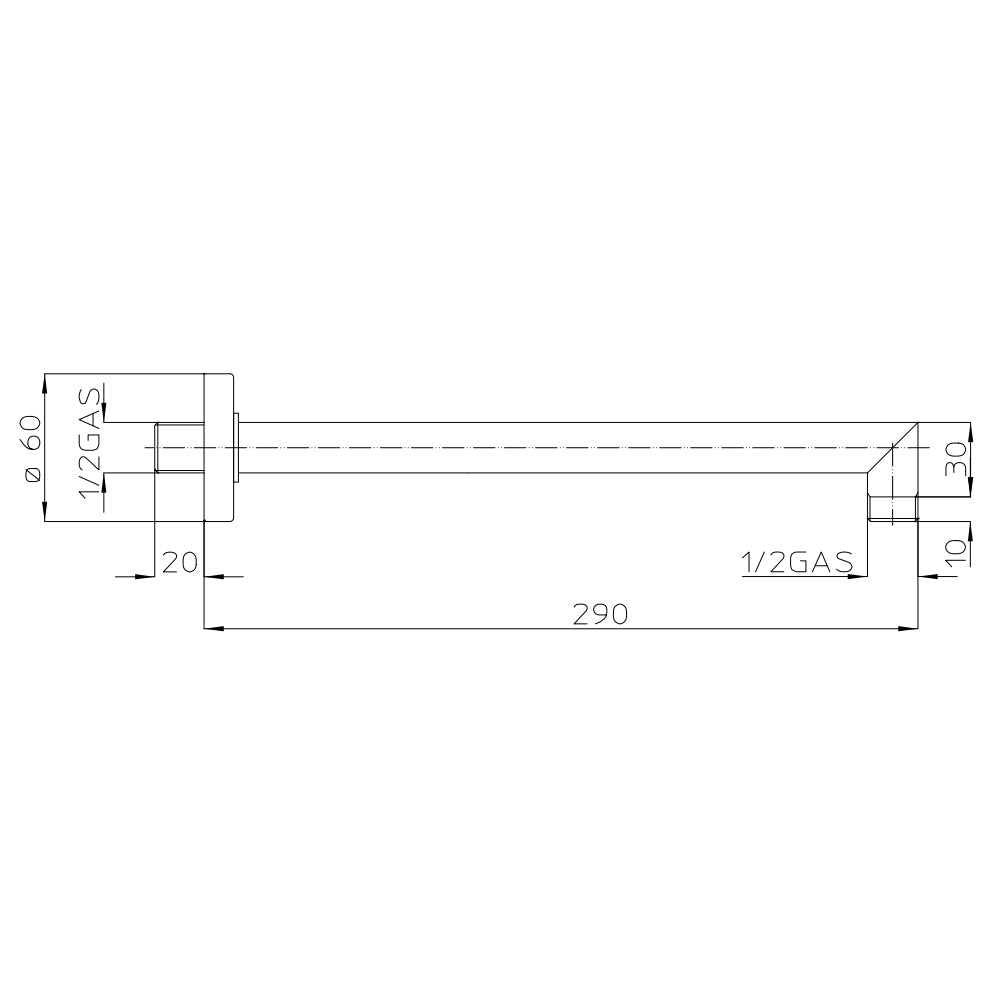 Soffione doccia cm 28x28 quadrato in ottone cromato Bossini Cosmo a un getto con kit duplex doccia Cube by CeramicStore | Lo specialista del tuo bagno