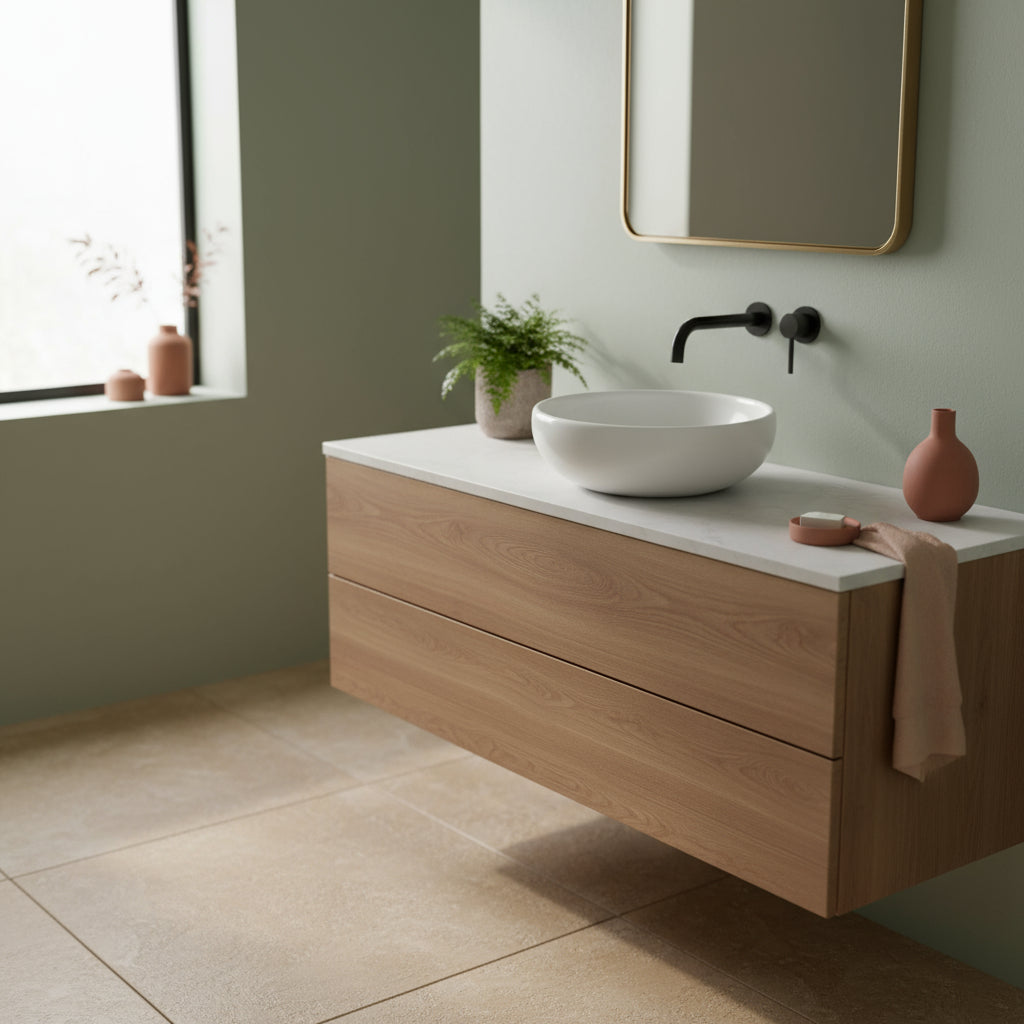 Lavabo da appoggio in ceramica serie Ergo di Ceramica Galassia - Bianco lucido diam. 42xh16cm