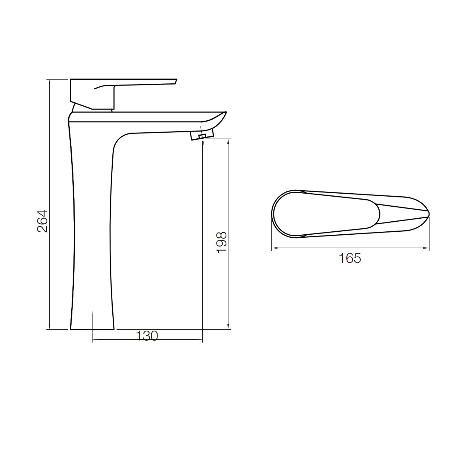 Rubinetto miscelatore monocomando lavabo prolungato cromato RubiFlux Pink 2.0