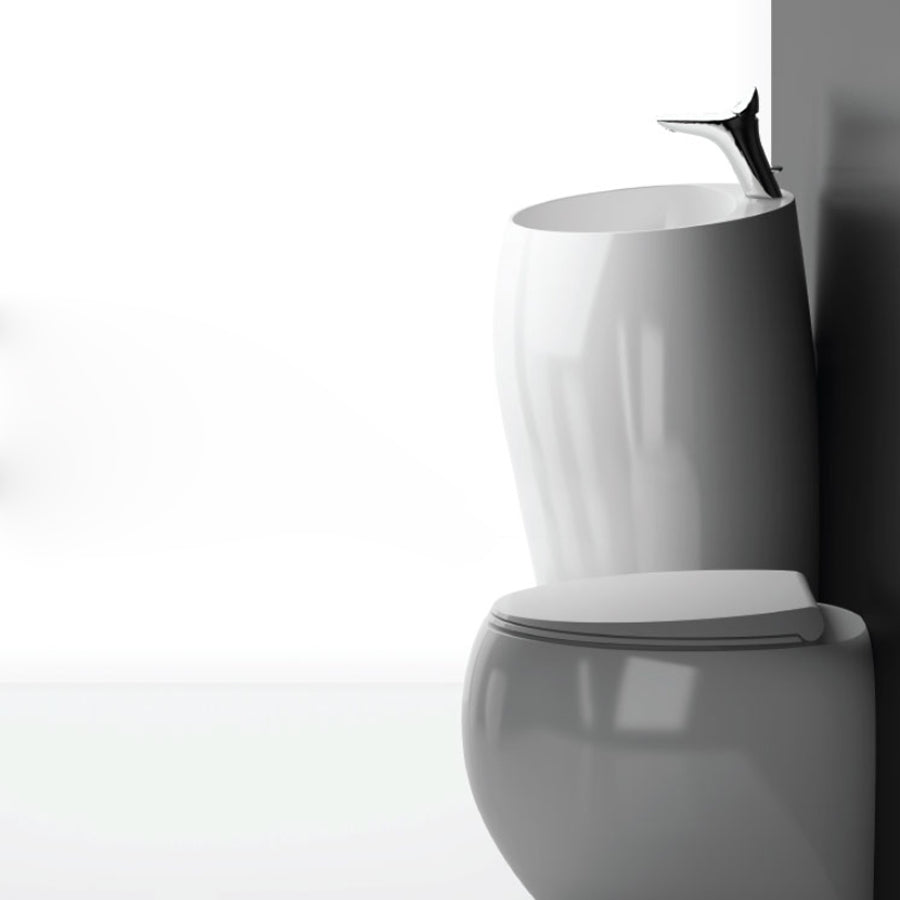 Lavabo monoblocco freestanding modello Cloud di Rak Ceramics Bianco Lucido by CeramicStore | Lo specialista del tuo bagno