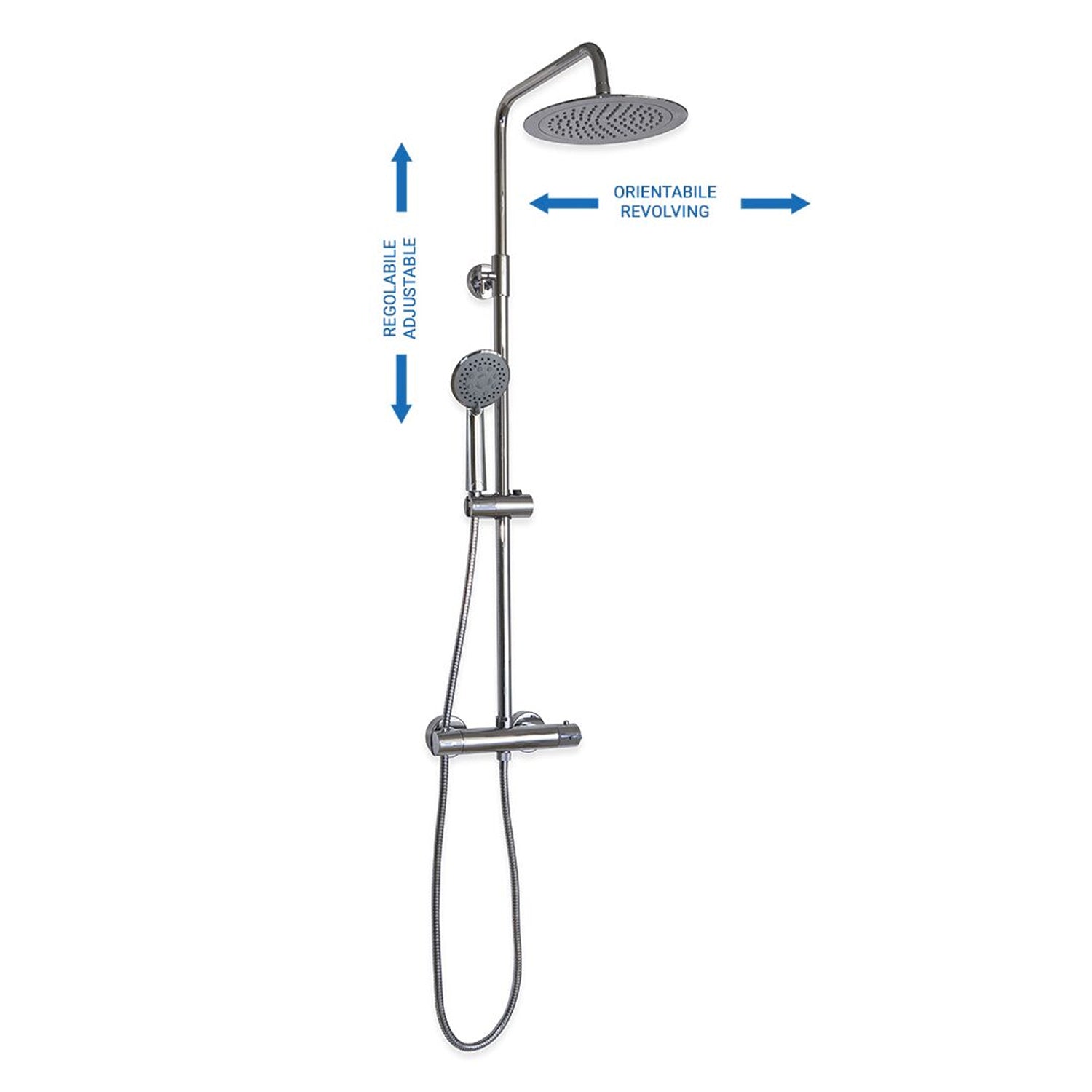 Colonna doccia C15 regolabile con termostatico TM3A e soffione 25cm by CeramicStore | Lo specialista del tuo bagno
