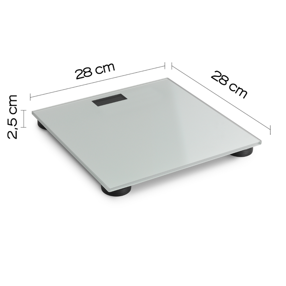 Bilancia pesapersone 28x28cm in vetro bianco collezione CRYSTAL a marchio GEDY by CeramicStore | Lo specialista del tuo bagno