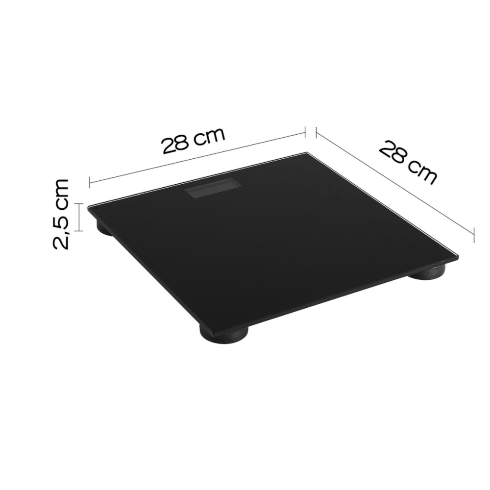 Bilancia pesapersone 28x28cm in vetro nero collezione CRYSTAL a marchio GEDY by CeramicStore | Lo specialista del tuo bagno
