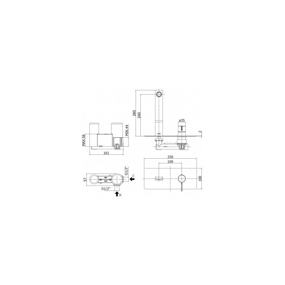 Miscelatore lavabo a parete serie Rock modello RO106ST steel looking Paffoni by CeramicStore | Lo specialista del tuo bagno
