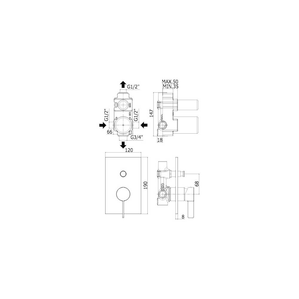 Miscelatore doccia con piastra in acciaio inox serie Rock modello RO015ST/M Steel looking Paffoni by CeramicStore | Lo specialista del tuo bagno