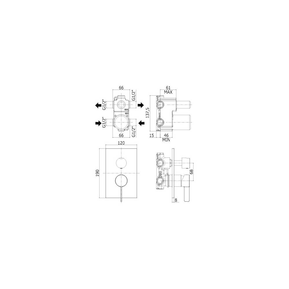 Miscelatore doccia con piastra in acciaio inox serie Rock modello RO018ST/M Steel looking Paffoni by CeramicStore | Lo specialista del tuo bagno