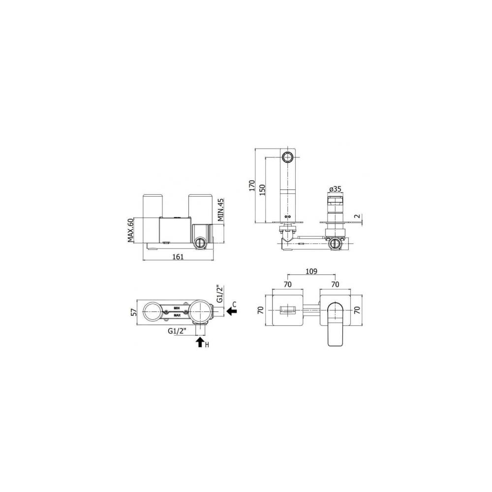 Miscelatore doccia ad incasso serie Tilt modello TI104BO70 a 2 fori colore bianco opaco Paffoni by CeramicStore | Lo specialista del tuo bagno