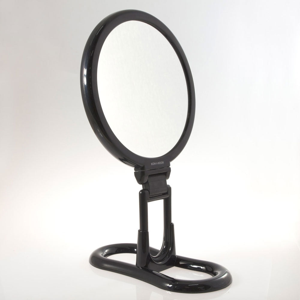Specchio ingranditore con manico multi-snodo e supporto - linea 'Toeletta' bifacciale cm ภ18 - Ingrandimento X6 - Nero by CeramicStore | Lo specialista del tuo bagno