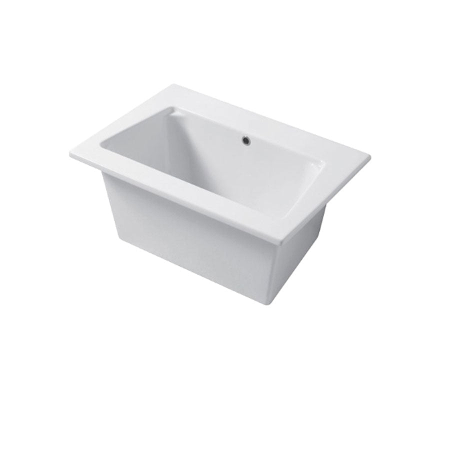 Lavatoio da interno da appoggio o incasso in ceramica bianca lucida 71x51cm Disegno-Ceramica