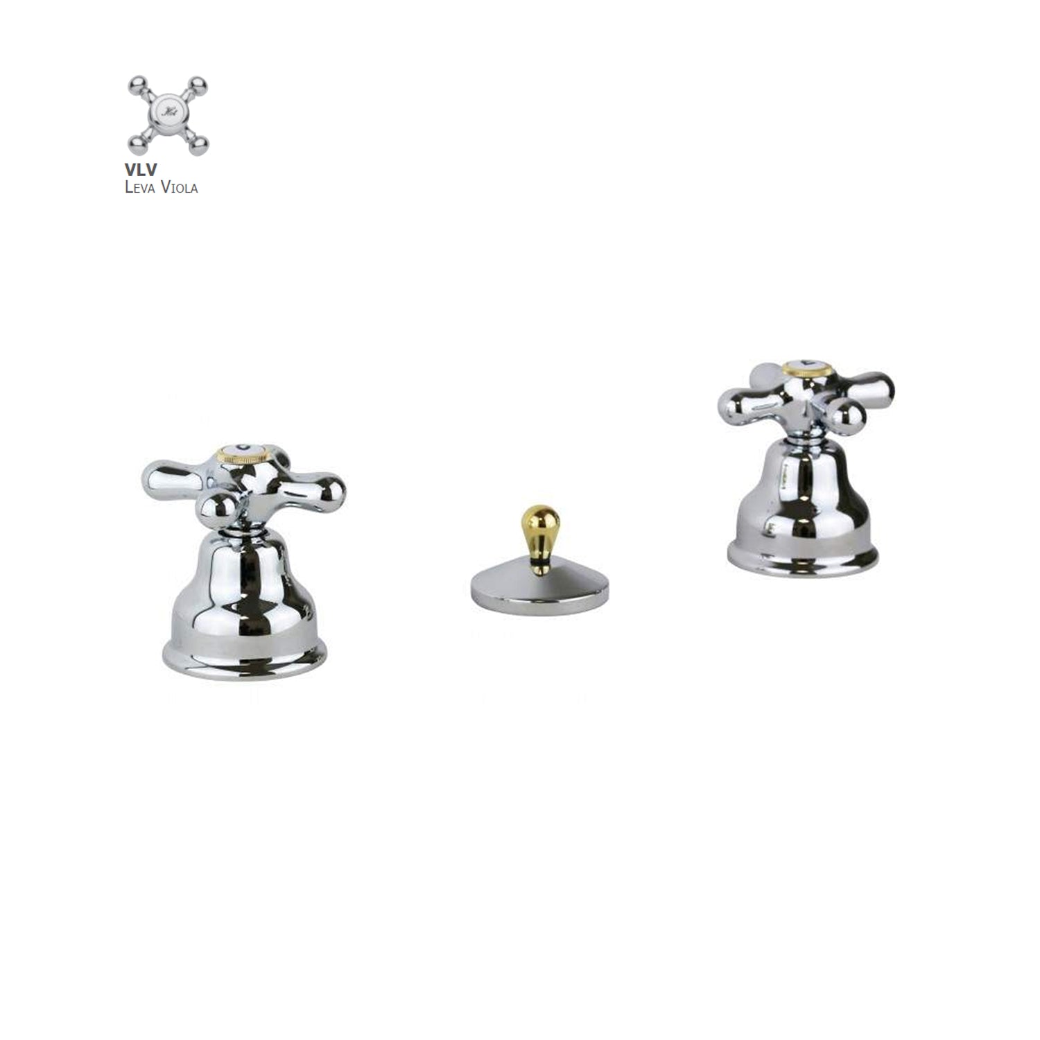 Batteria bidet con scarico automatico Paffoni serie Viola - Cromo/Gold finish by CeramicStore | Lo specialista del tuo bagno