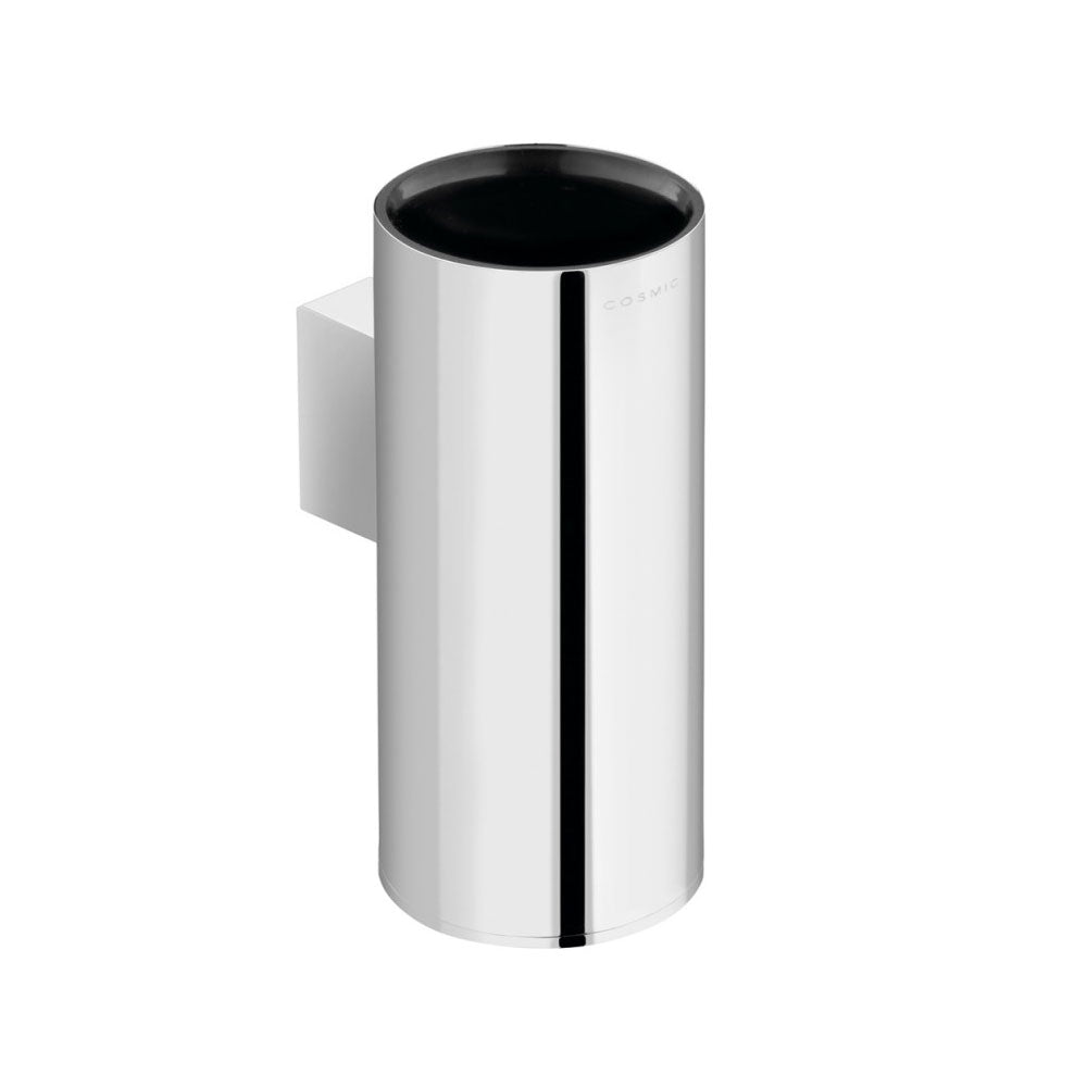 Bicchiere porta spazzolino a muro in ottone della collezione 'Black & White' by Cosmic - Lucido