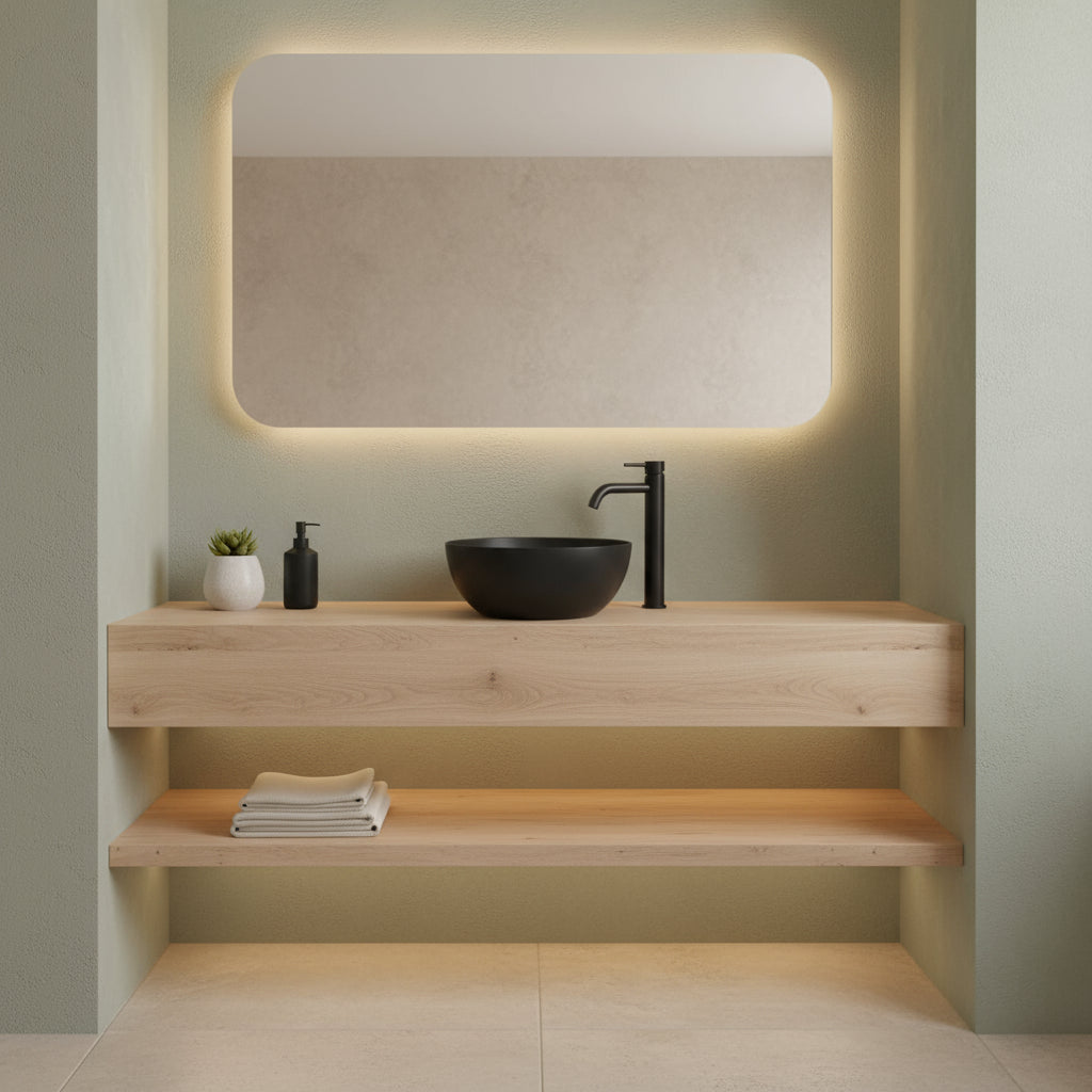 Lavabo da appoggio tondo diametro cm 40 serie Dream di Ceramica Galassia Nero Opaco