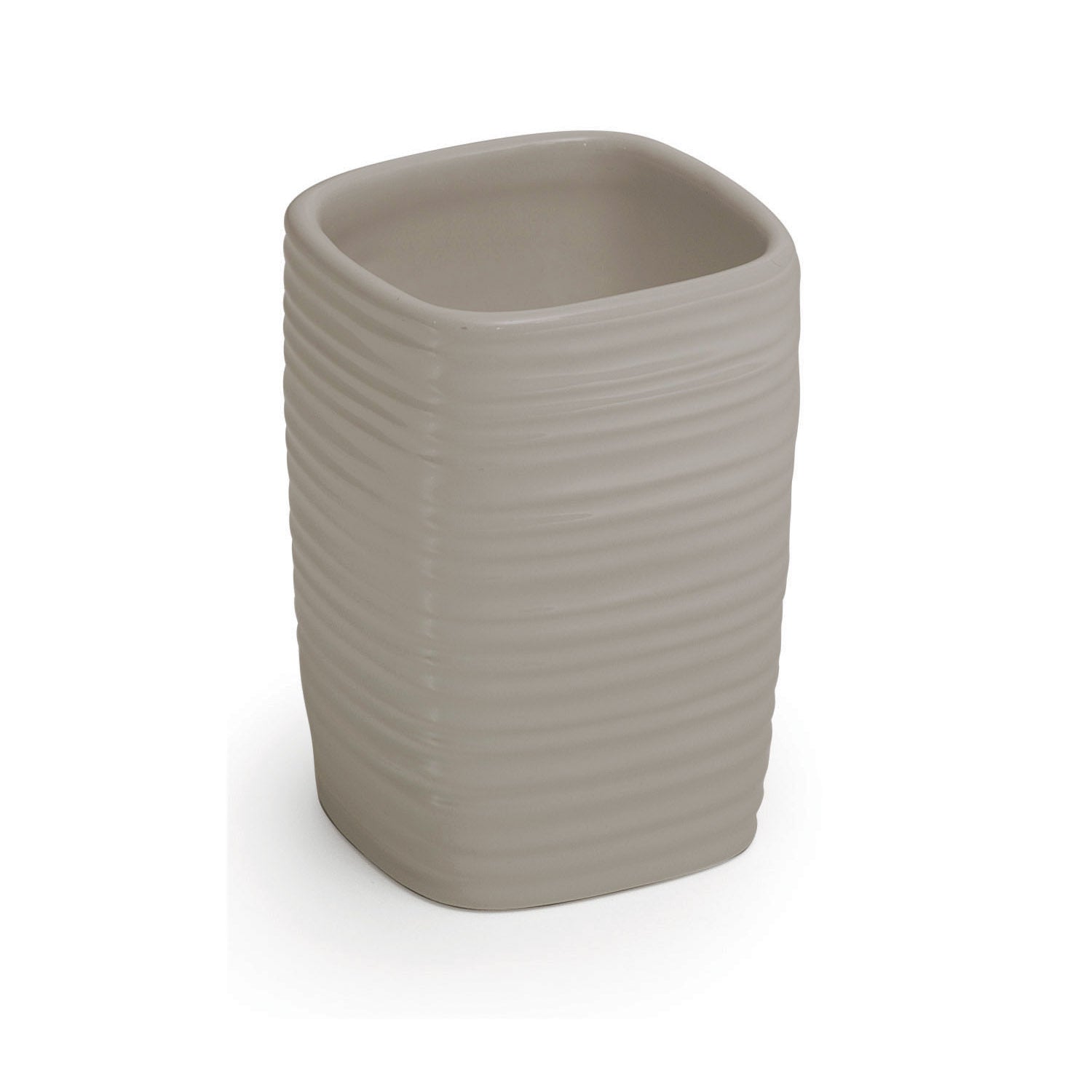 Portaspazzolini in ceramica Gedy serie Kelly - Tortora chiaro