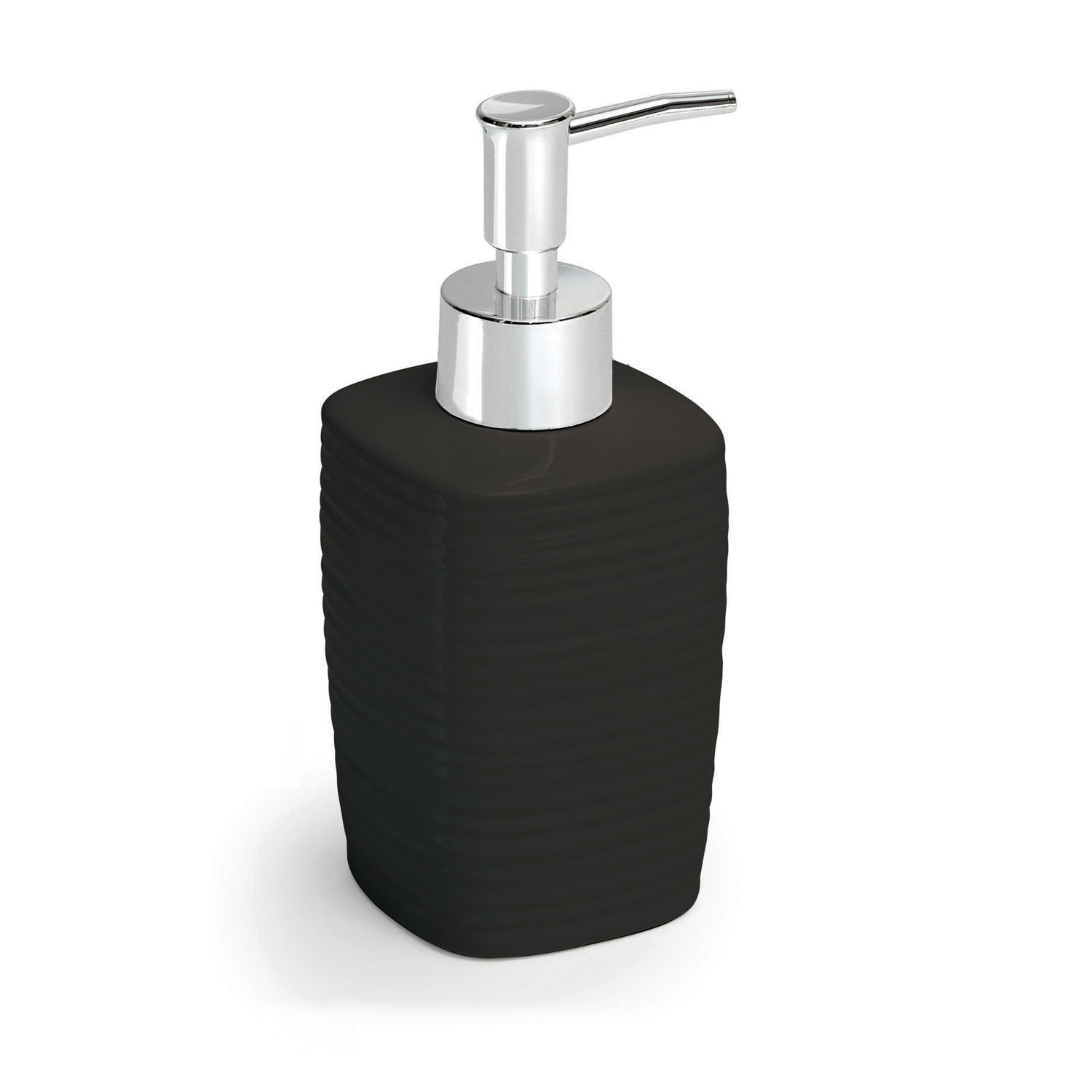 Dosasapone in ceramica con erogatore cromato Gedy serie Kelly - Nero