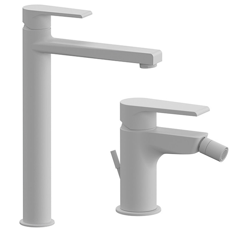 Kit miscelatori lavabo alto e bidet Rubinetterie Mariani linea Artic Bianco Opaco by CeramicStore | Lo specialista del tuo bagno