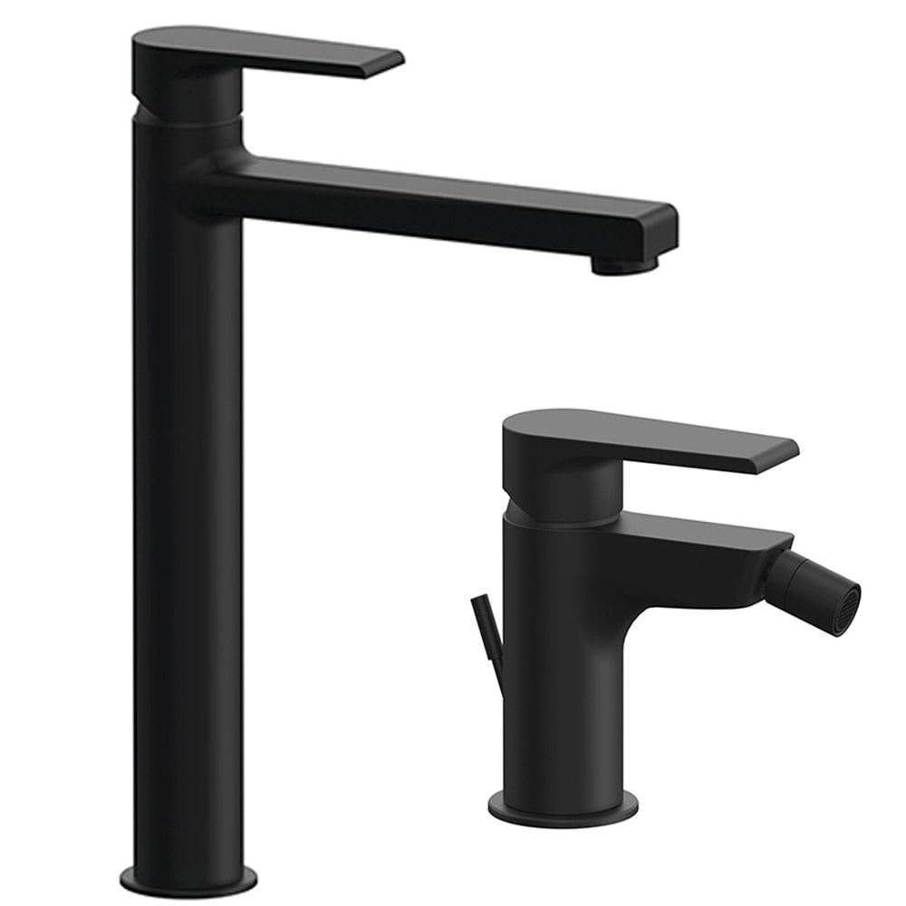 Kit miscelatori lavabo alto e bidet Rubinetterie Mariani linea Artic Nero Opaco by CeramicStore | Lo specialista del tuo bagno
