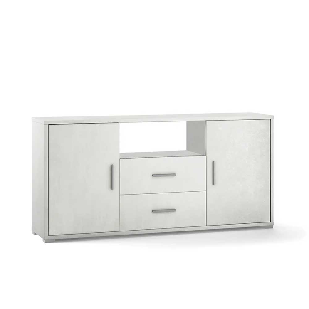 Mobile Credenza da Soggiorno con 2 ante e 2 cassetti finitura Struttura Ossido Bianco / Finitura Frontale Ossido Bianco by Sarmog by CeramicStore | Lo specialista del tuo bagno