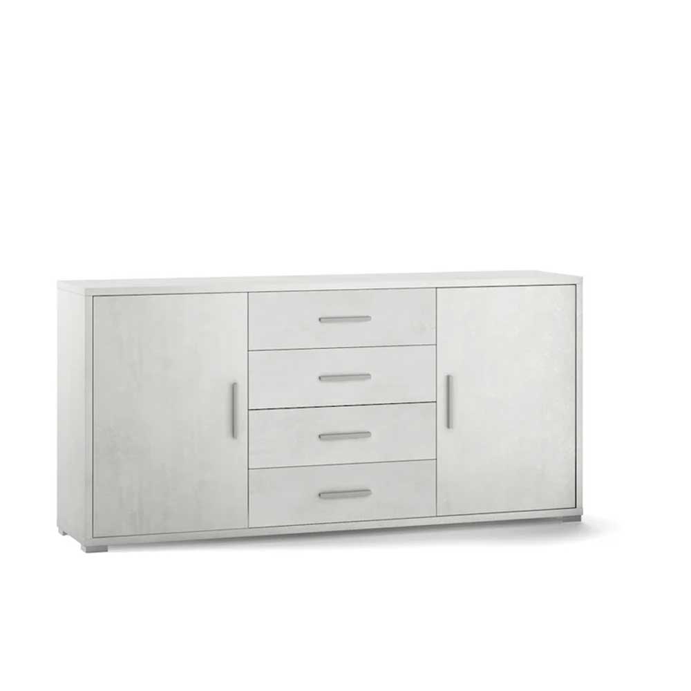 Mobile Credenza da Soggiorno con 2 ante e 4 cassetti finitura Struttura Ossido Bianco / Finitura Frontale Ossido Bianco by Sarmog by CeramicStore | Lo specialista del tuo bagno