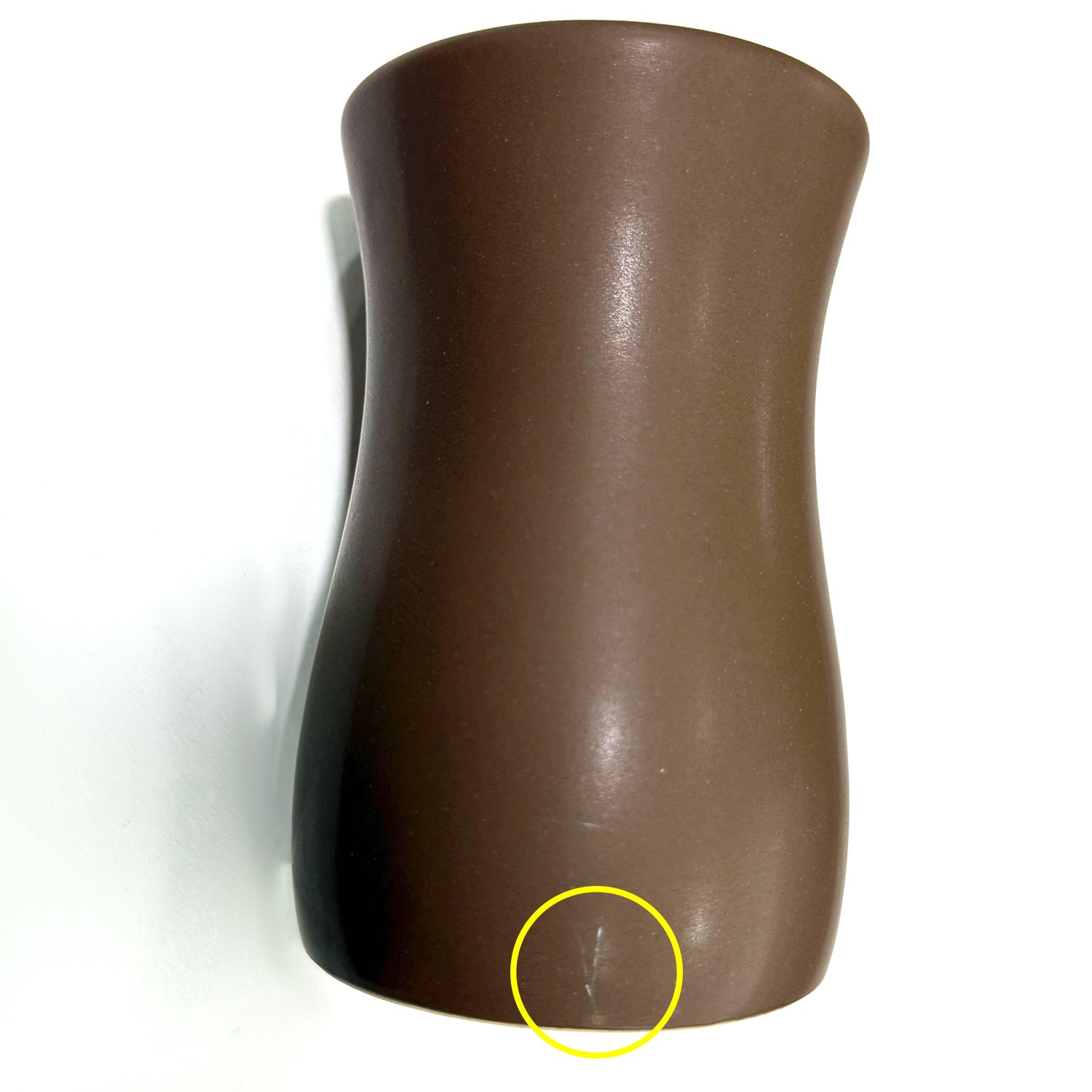 Versione Outlet - Bicchiere portaspazzolini in ceramica modello Athena color Cioccolato