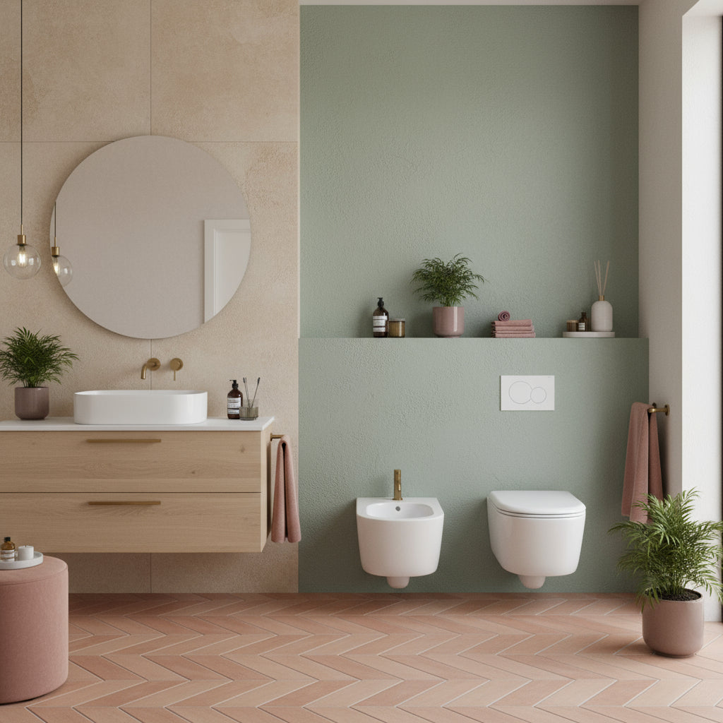 Coppia sanitari sospesi Lalita Ceramica Globo 54x36 cm – Bianco lucido