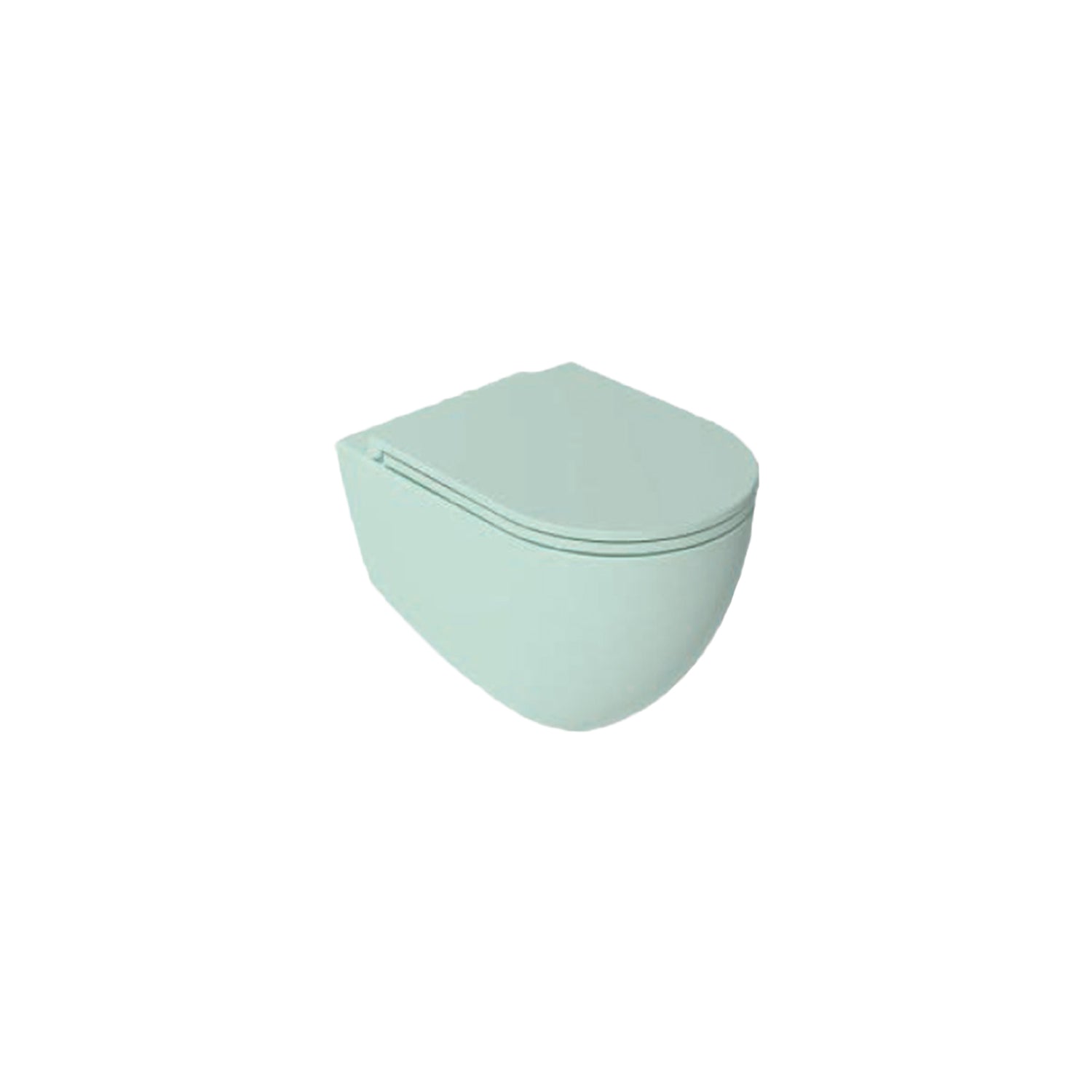 Sanitari sospesi Rimless con copriwater Soft Close BathCore serie Infinity 53x36