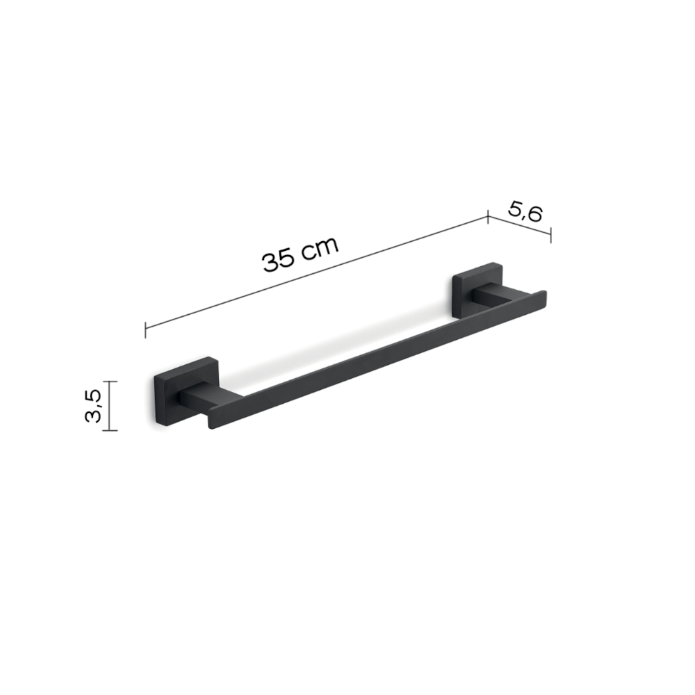 Portasalviette a parete Gedy modello Atena da 35 cm - Nero Matt by CeramicStore | Lo specialista del tuo bagno