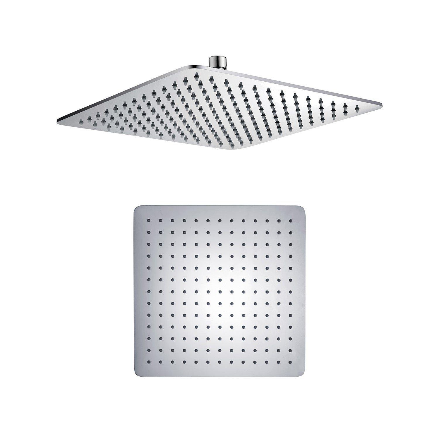 Soffione doccia squadrato 20x20 in acciaio inox spessore 2 mm con getti anticalcare in silicone by CeramicStore | Lo specialista del tuo bagno