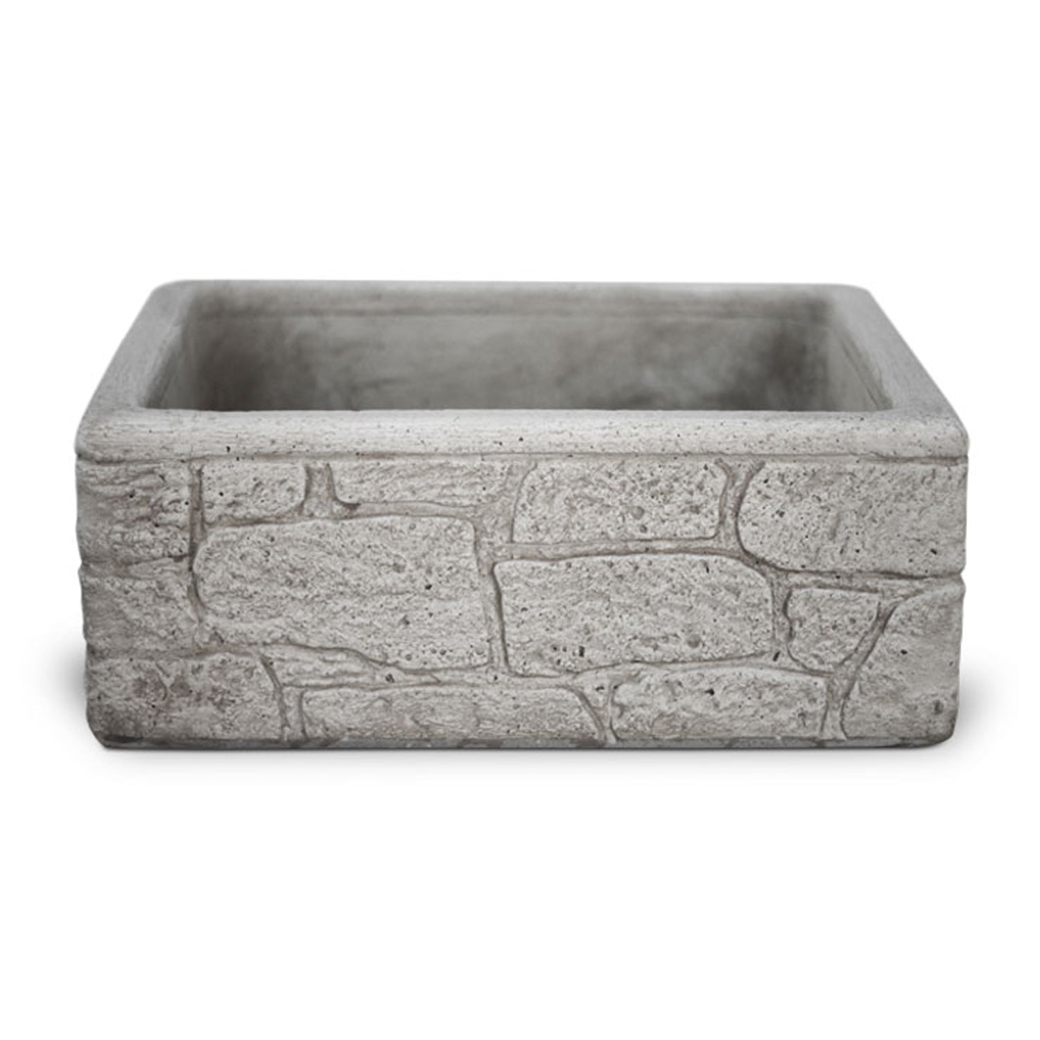 Lavello da esterno in cemento grigio effetto mattoncini cm 50x40x20h cm modello Eolie by CeramicStore | Lo specialista del tuo bagno