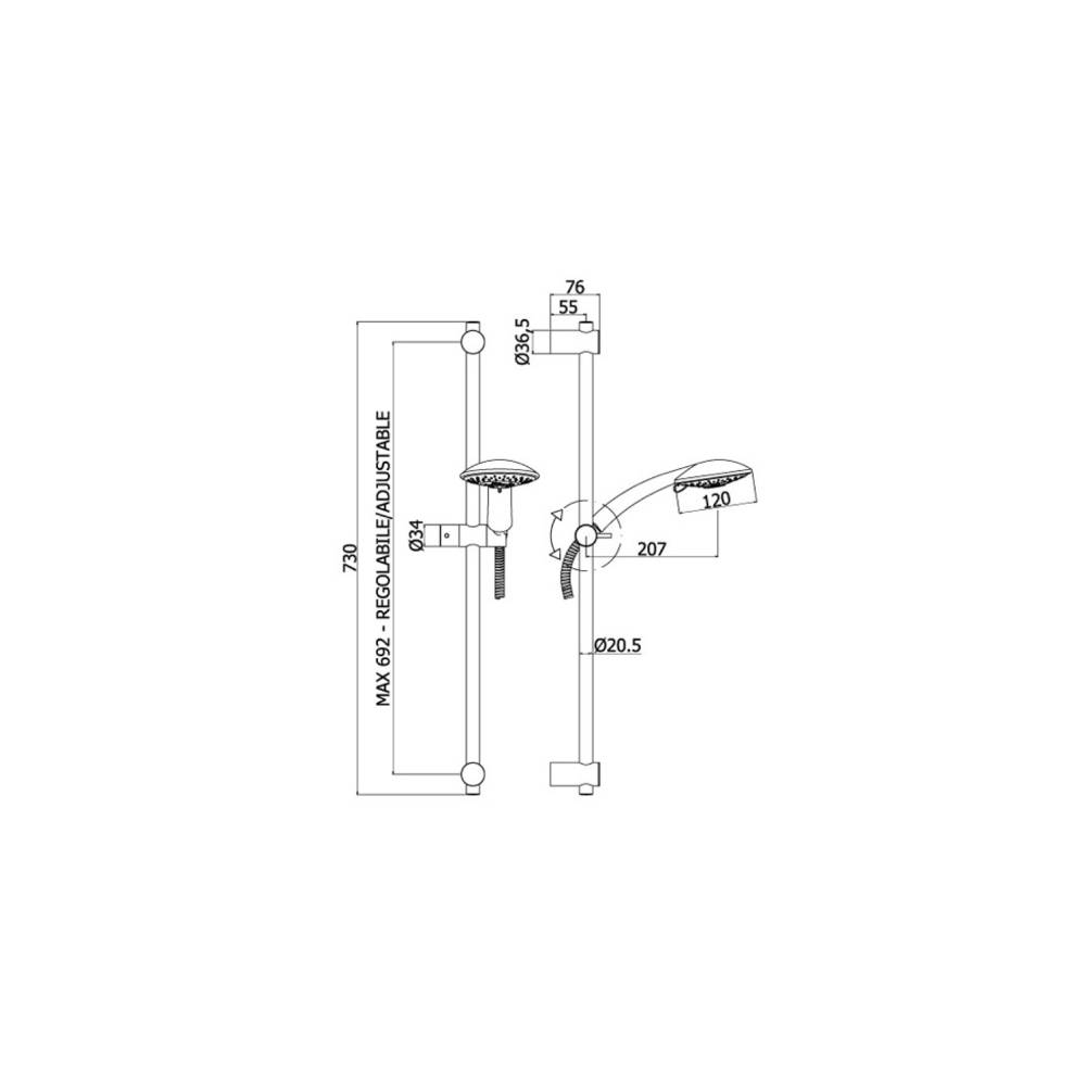 Set Saliscendi con asta per doccia, miscelatore incasso in ottone cromato e presa d'acqua tonda a muro Paffoni by CeramicStore | Lo specialista del tuo bagno