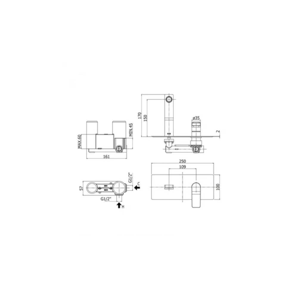 Miscelatore incasso lavabo serie Tilt modello TI104ST steel looking Paffoni by CeramicStore | Lo specialista del tuo bagno