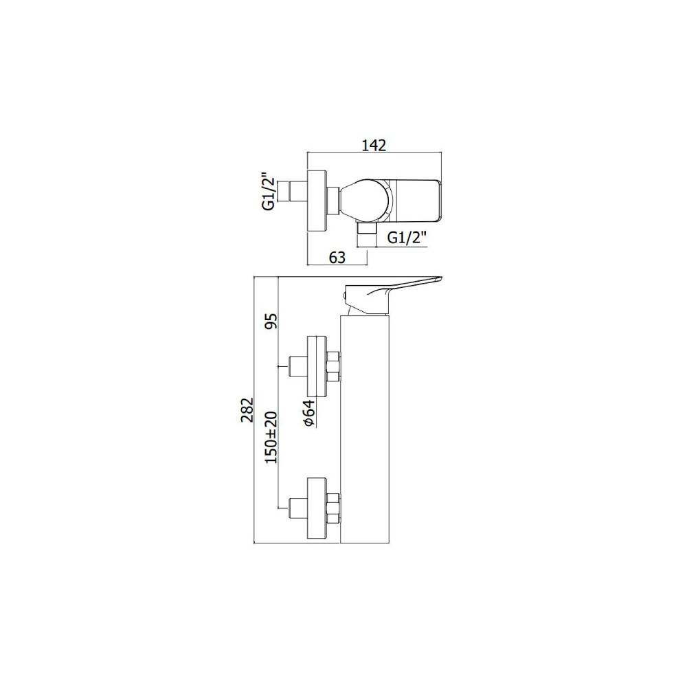 Miscelatore doccia con supporto a muro serie Tilt modello TI168DST steel looking Paffoni by CeramicStore | Lo specialista del tuo bagno