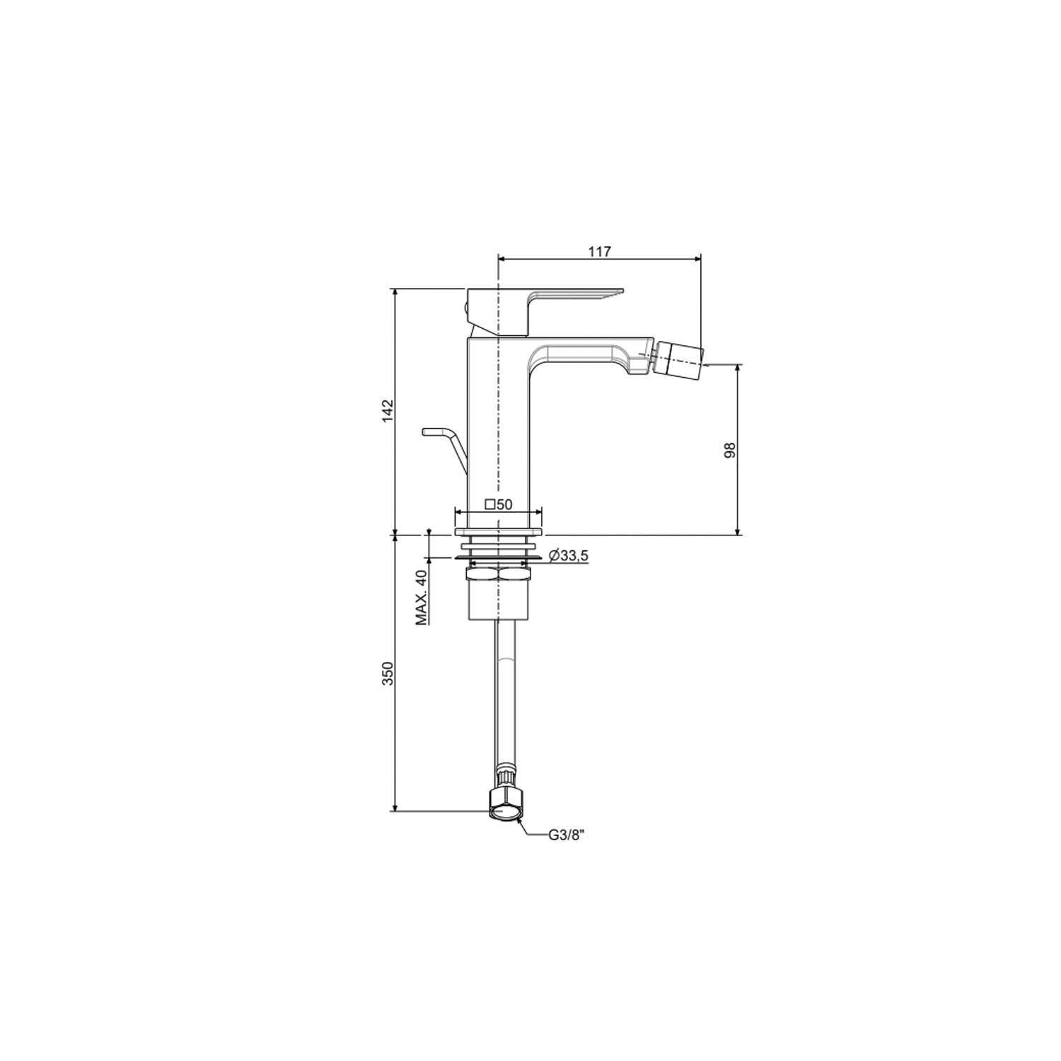 Miscelatore bidet Paffoni Elle ottone Nero Opaco senza piletta di scarico by CeramicStore | Lo specialista del tuo bagno