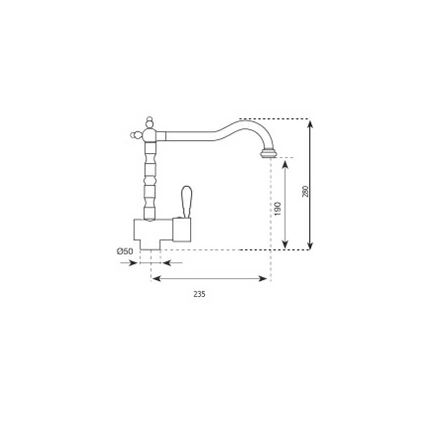 Rubinetti miscelatore per lavello cucina finitura ottone Antichizzato Modello Macao di Argo Rubinetterie