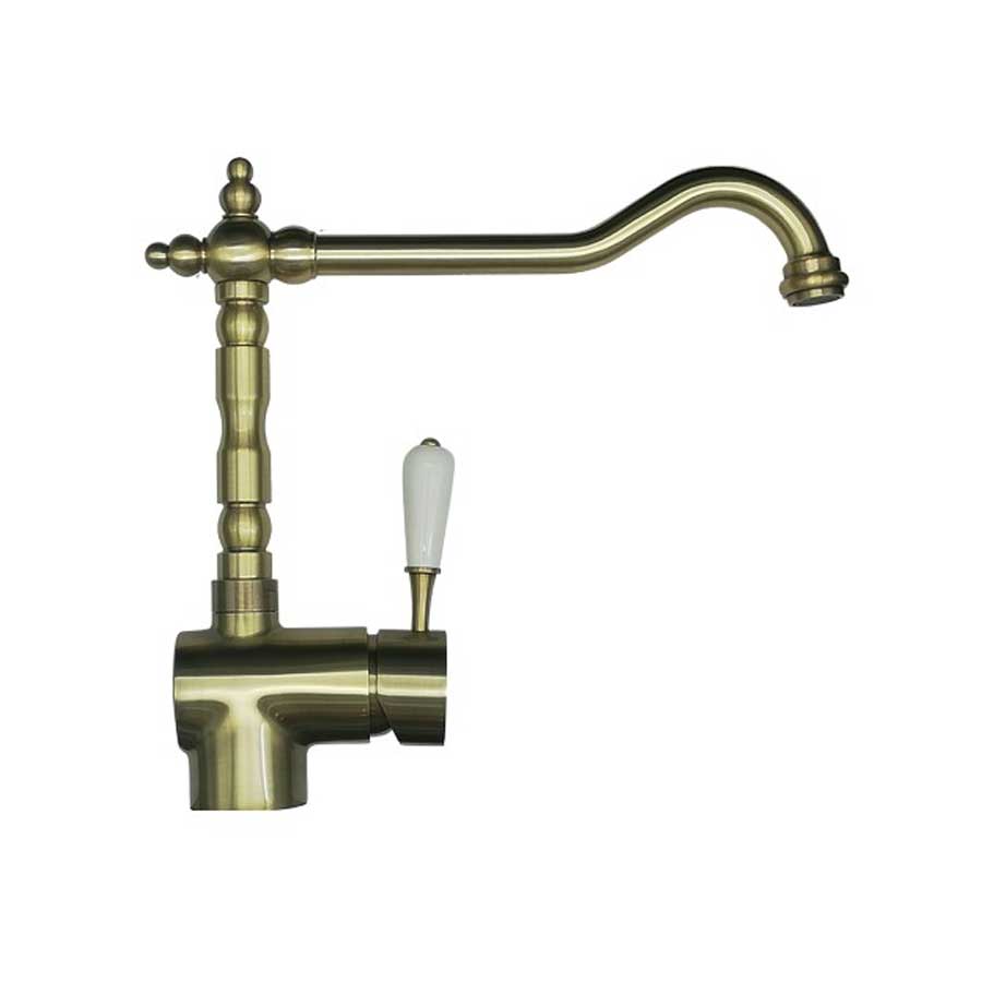 Rubinetti miscelatore per lavello cucina finitura ottone Antichizzato Modello Macao di Argo Rubinetterie