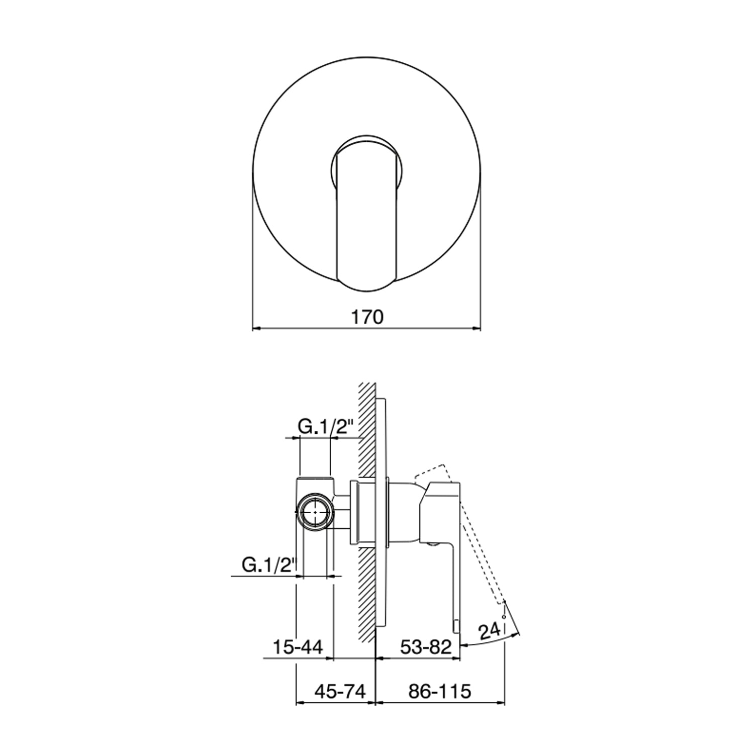 Miscelatore monocomando da incasso per doccia RubiFlux serie Dema - Nickel by CeramicStore | Lo specialista del tuo bagno
