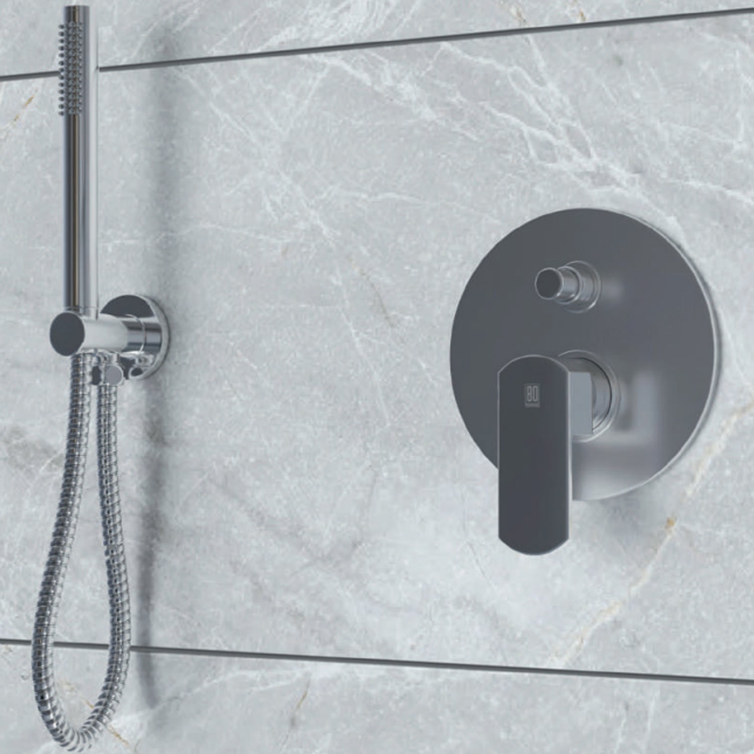 Miscelatore monocomando da incasso per doccia con deviatore RubiFlux serie Dema - Nickel by CeramicStore | Lo specialista del tuo bagno