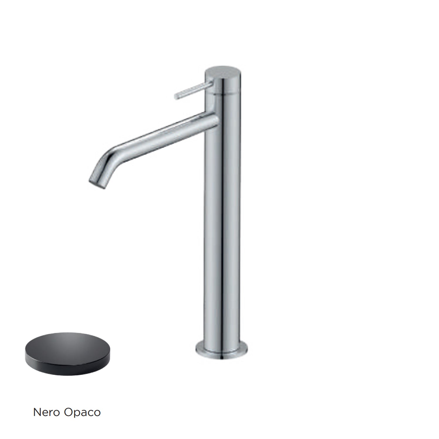 Miscelatore monocomando lavabo alto RubiFlux serie Regal - Nero Opaco by CeramicStore | Lo specialista del tuo bagno