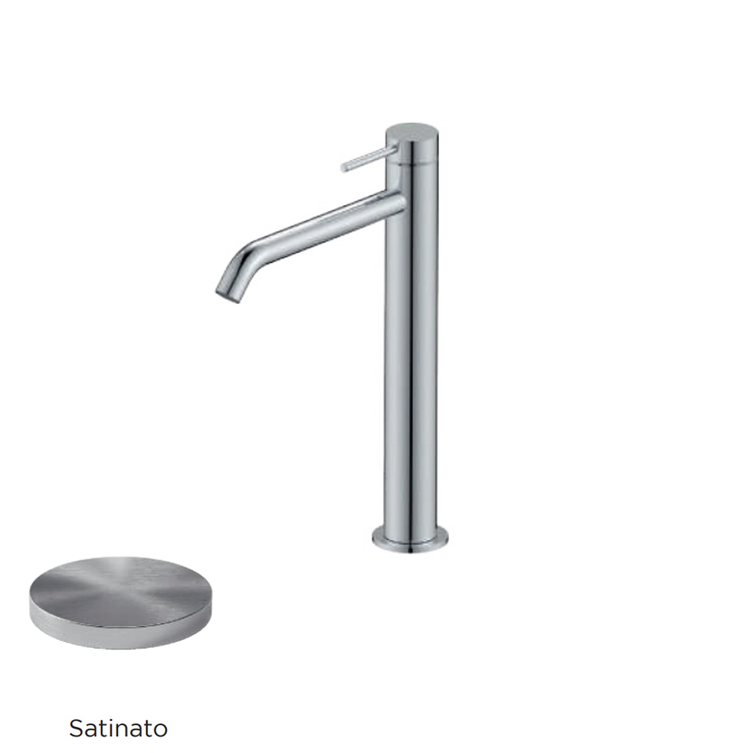 Miscelatore monocomando lavabo alto RubiFlux serie Regal - Satinato by CeramicStore | Lo specialista del tuo bagno