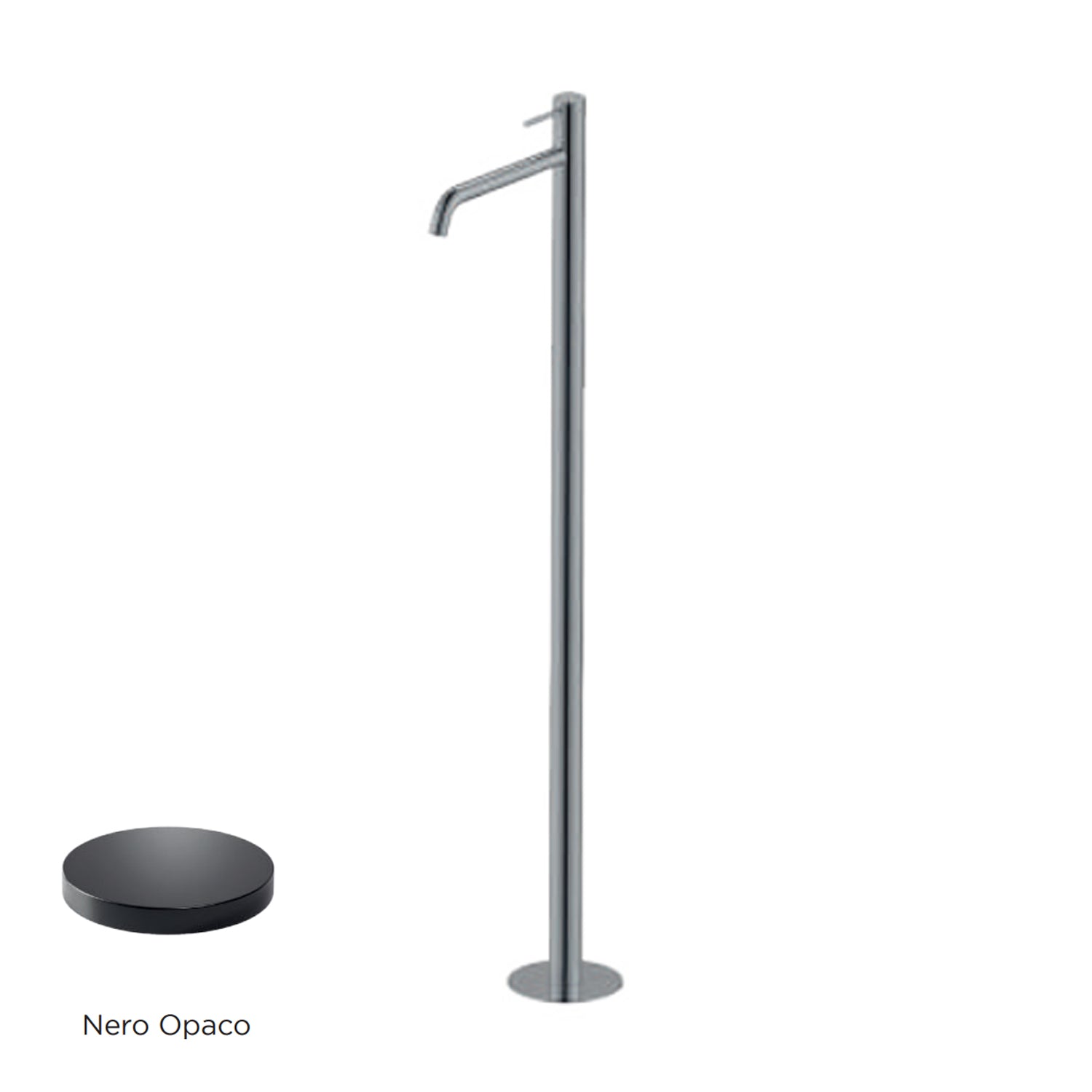 Miscelatore monocomando lavabo freestanding RubiFlux serie Regal - Nero Opaco by CeramicStore | Lo specialista del tuo bagno