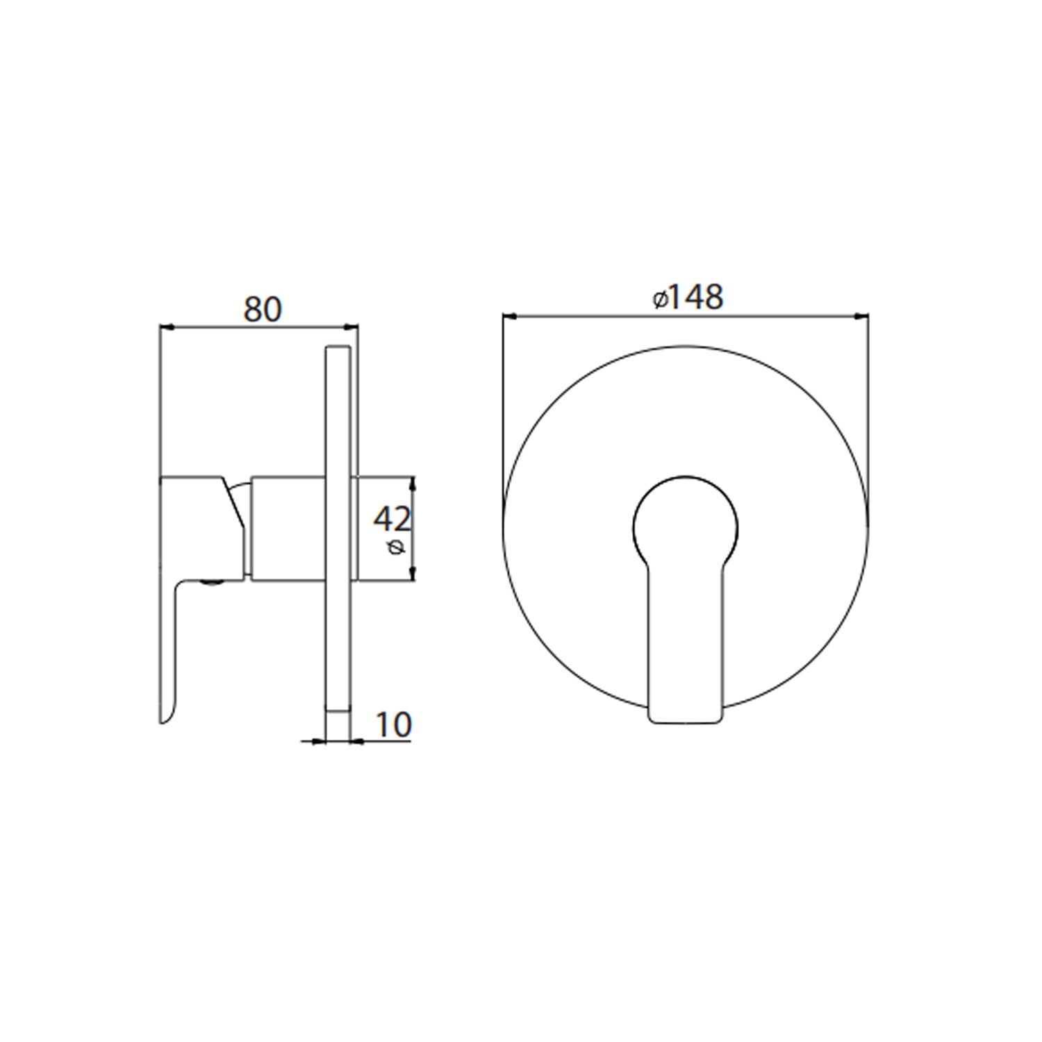 Miscelatore monocomando da incasso per doccia RubiFlux serie Kyros - Cromo by CeramicStore | Lo specialista del tuo bagno