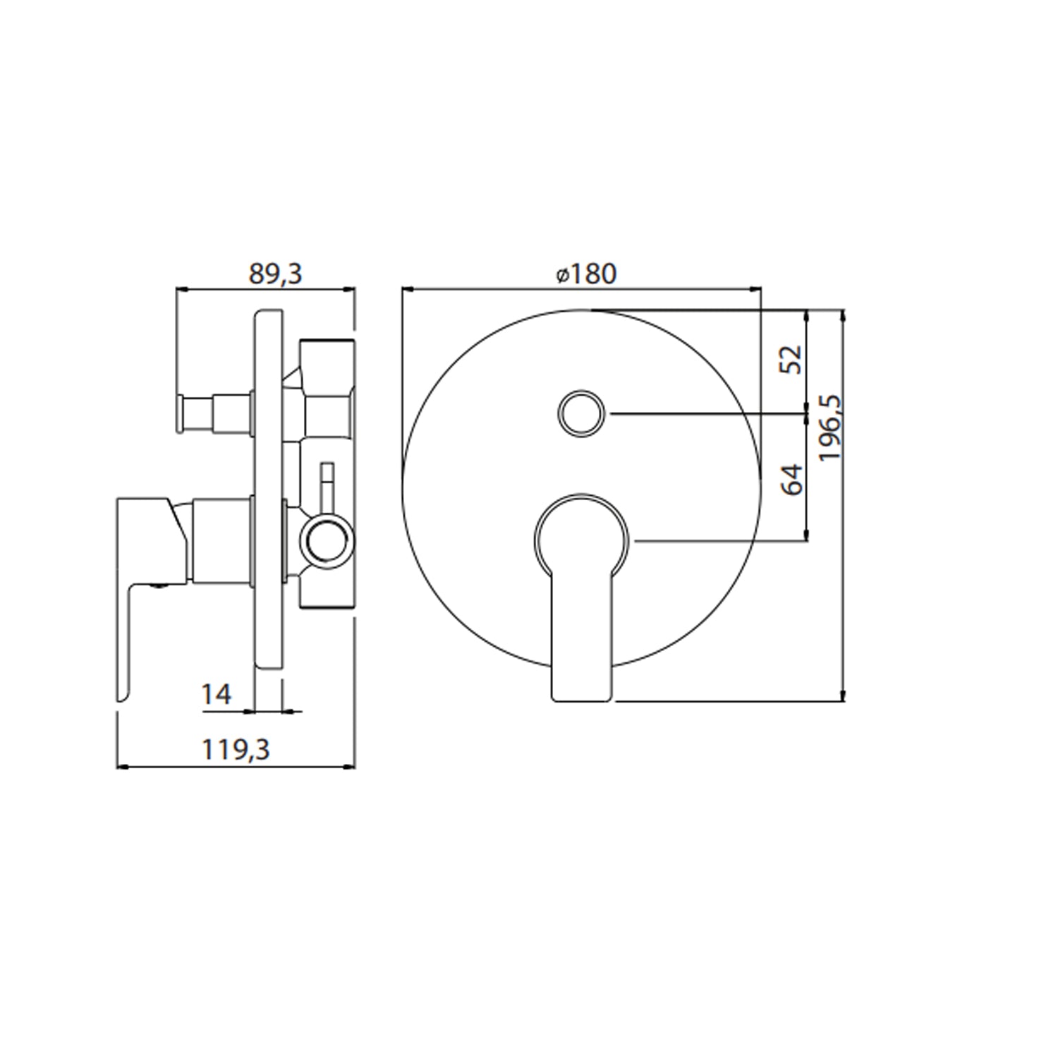 Miscelatore monocomando da incasso per doccia con deviatore RubiFlux serie Kyros - Cromo by CeramicStore | Lo specialista del tuo bagno