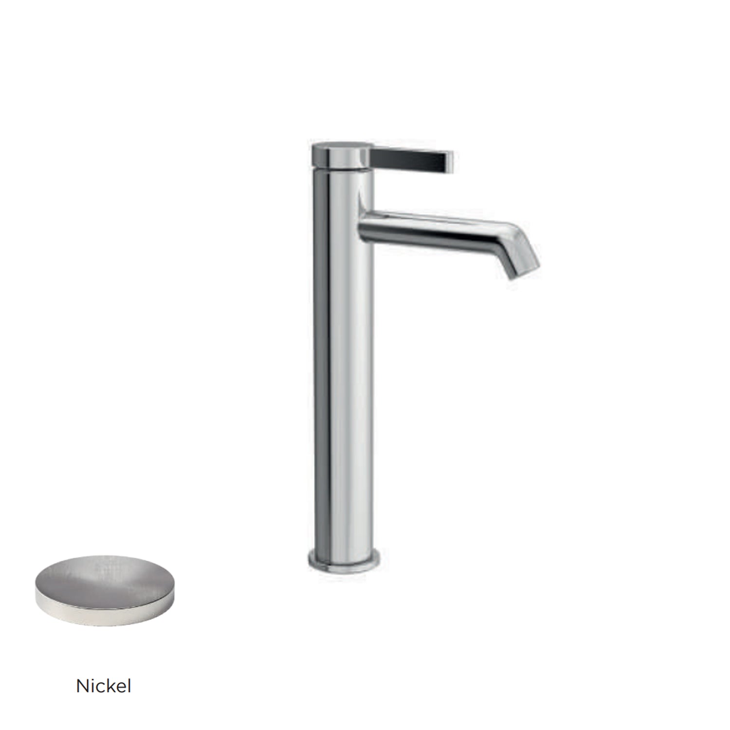 Miscelatore monocomando lavabo alto RubiFlux serie Tundra - Nickel by CeramicStore | Lo specialista del tuo bagno